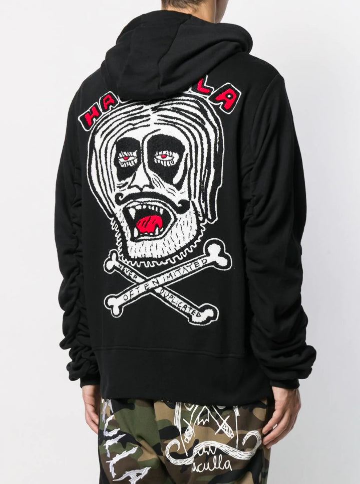 SKULL N EYEZ SHOULDER OVERSIZE SLEEVE HOODIE